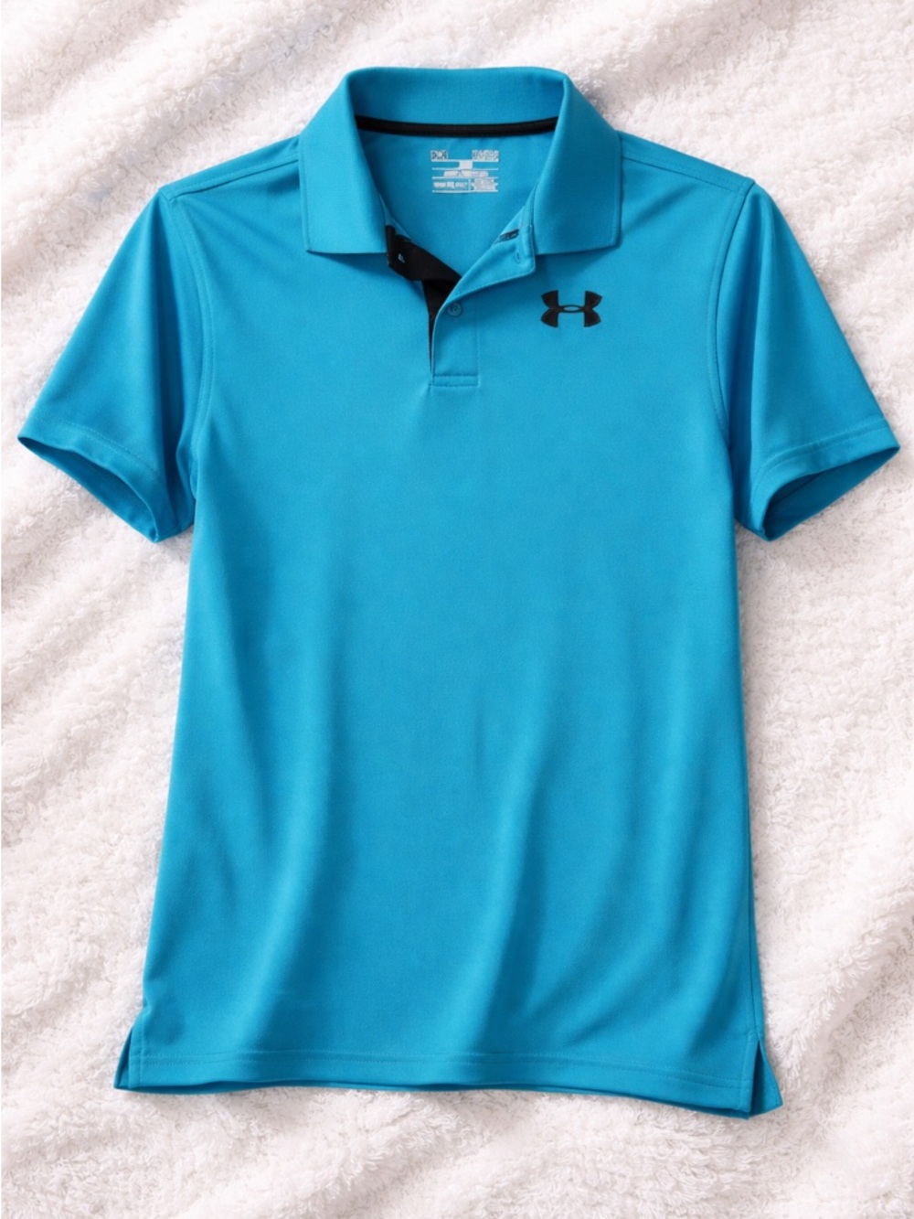 Under Armour HeatGear Polo Shirt Blue Athletic Golf Performance Mens L Loose